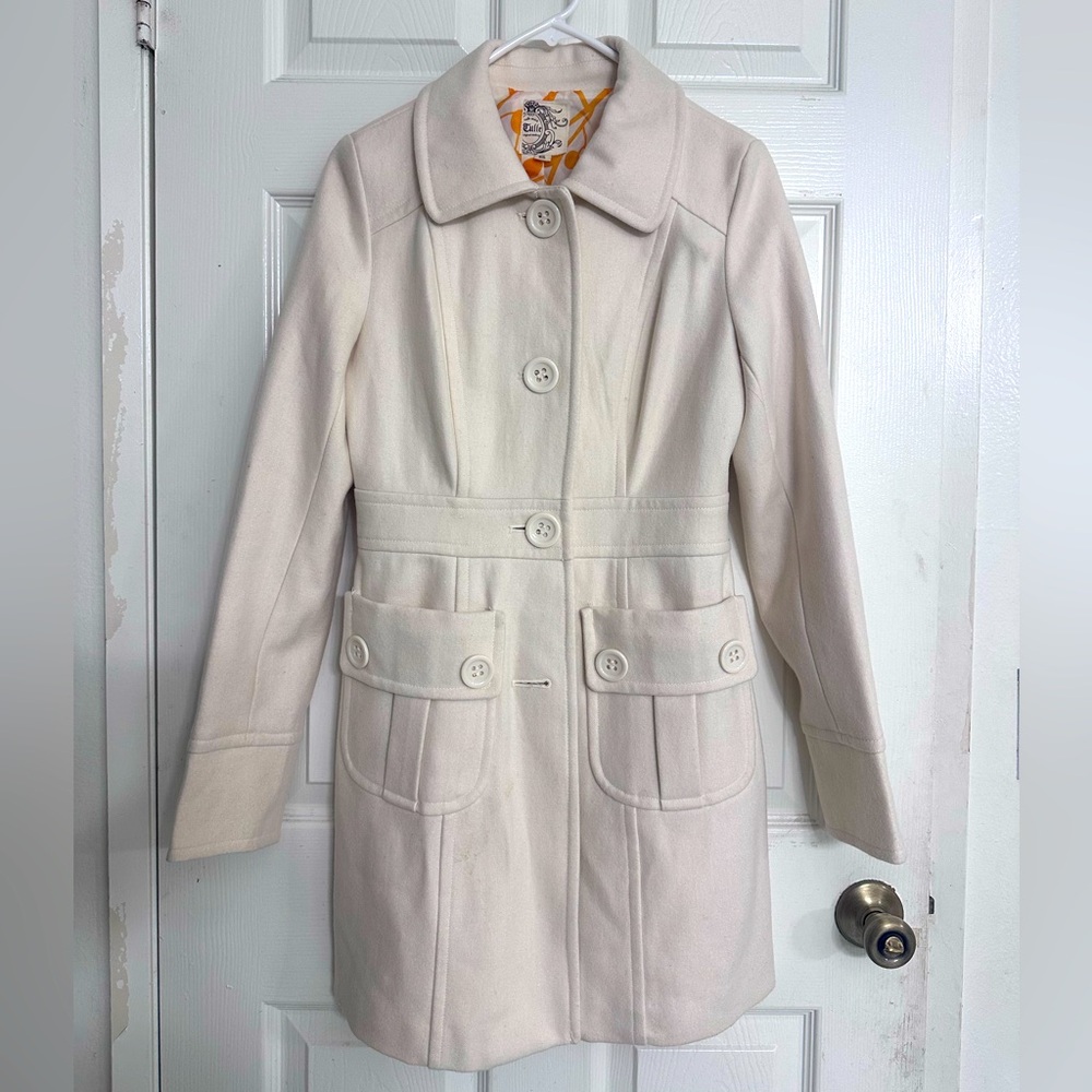 Tulle Cream Trench Coat for Women
